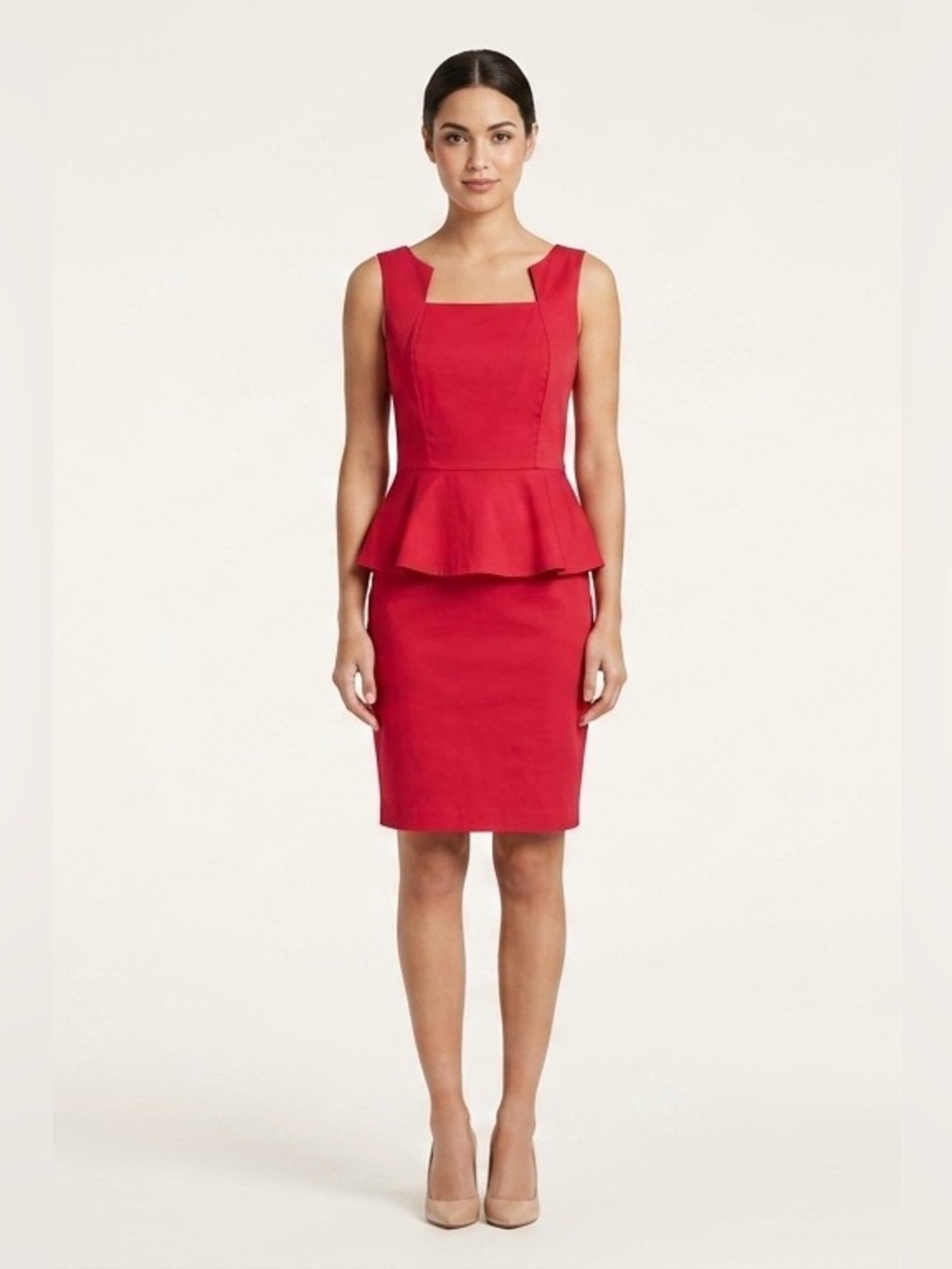 2/$25 Ricki's Red Sleeveless Peplum Sheath Dress